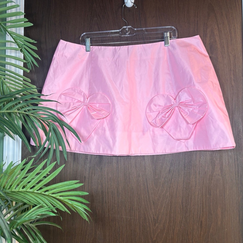 NWT Sugar Thrillz Pink Bow Mini Skirt Y2K Coquette Size 2X